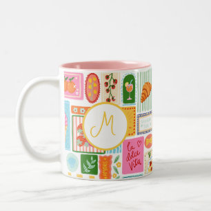 La Dolce Vita Italian French Personalized Colorful Two-Tone Coffee Mug
