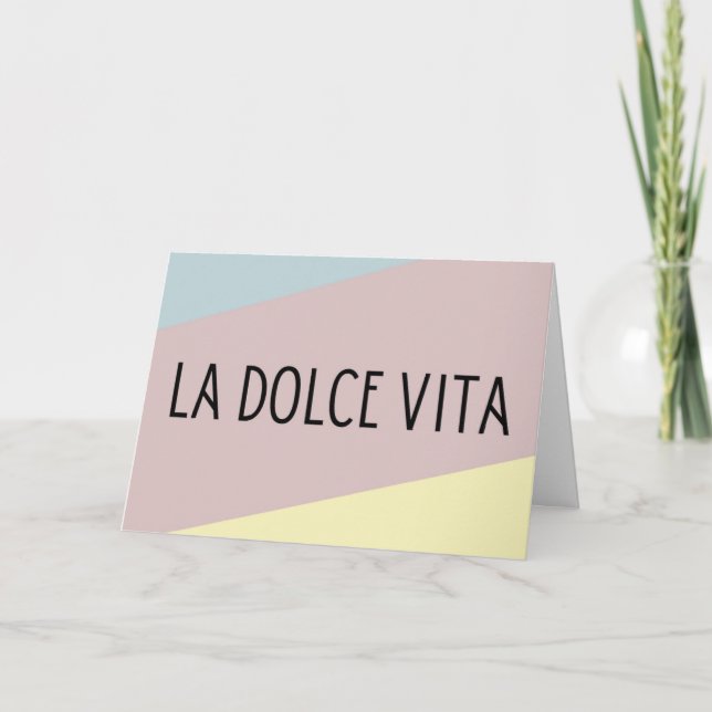 La dolce vita italian language lettering card (Front)
