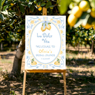 La Dolce Vita Italian Lemon Bridal Shower Welcome Foam Board