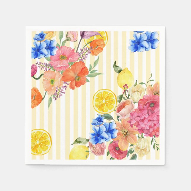 La dolce vita Italian Lemon summer Bridal shower Napkins (Front)