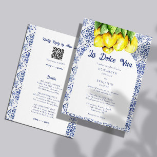 La Dolce Vita Italian Lemon Tile Wedding Details Invitation
