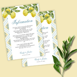 La Dolce Vita Italian Lemon Wedding Details Enclosure Card