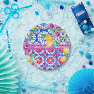 La Dolce Vita Italian Lemon wedding Paper Plate