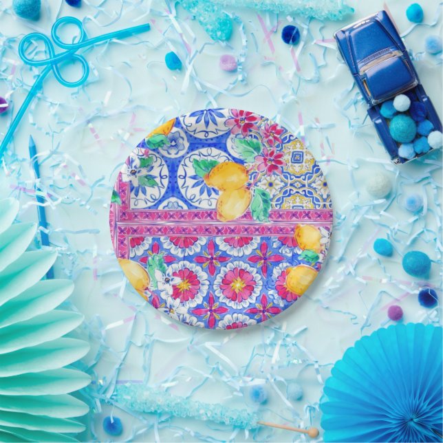 La Dolce Vita Italian Lemon wedding Paper Plate (Party)