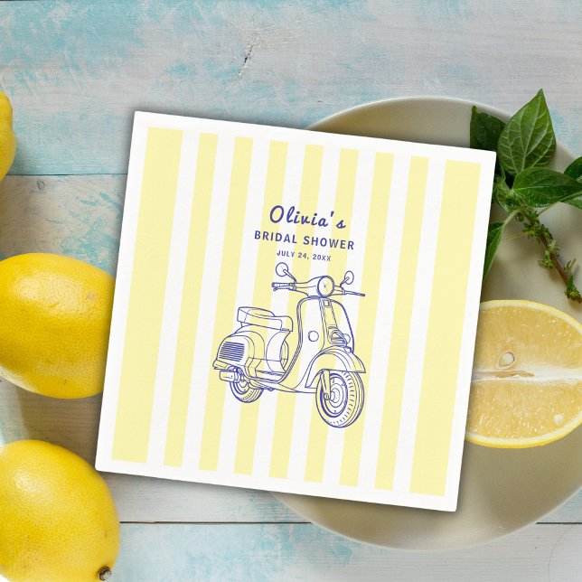 La Dolce Vita Italian Lemon Yellow Bridal Shower Napkins (Creator Uploaded)
