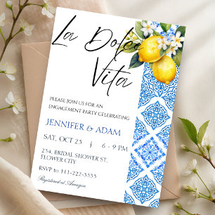 La Dolce Vita Italian Mediterranean Engagement Invitation