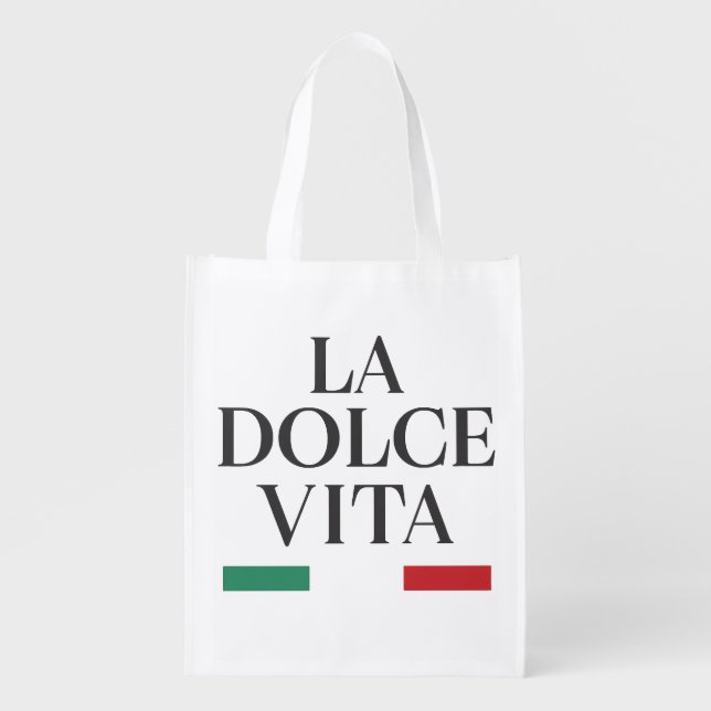 La Dolce Vita Italian Reusable Grocery Bag (Front)