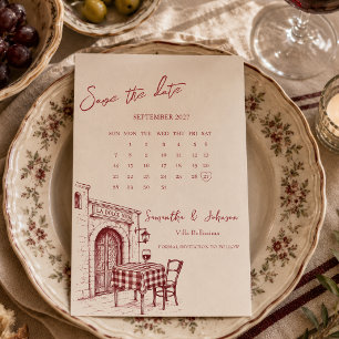 La dolce vita Italian sketch Save The Date