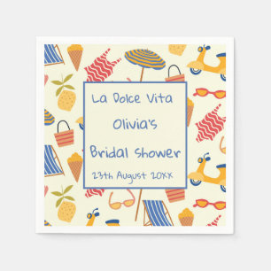 La dolce Vita Italian summer beach bridal shower Napkins