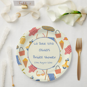 La dolce Vita Italian summer beach bridal shower Paper Plates