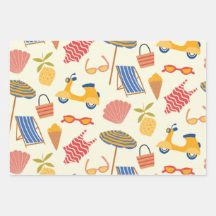 La dolce Vita Italian summer beach Pattern Wrapping Paper Sheets