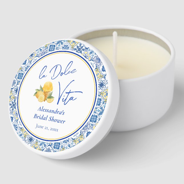 La Dolce Vita Italian Summer Bridal Shower Mini Candle Favors (Corner)
