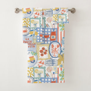 La Dolce Vita Italian Summer Lemon Mediterranean Bath Towel Set