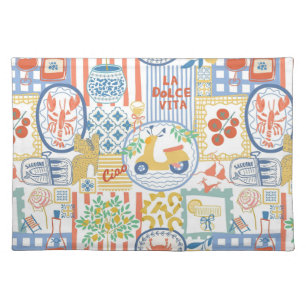 La Dolce Vita Italian Summer Lemon Mediterranean  Cloth Placemat