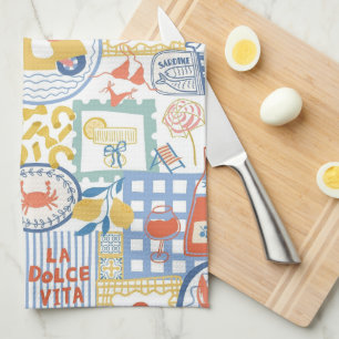 La Dolce Vita Italian Summer Lemon Mediterranean Kitchen Towel