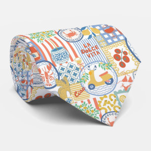 La Dolce Vita Italian Summer Lemons Mediterranean Neck Tie