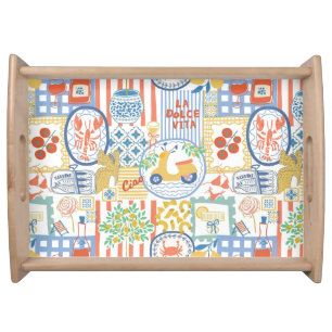 La Dolce Vita Italian Summer Lemons Mediterranean  Serving Tray
