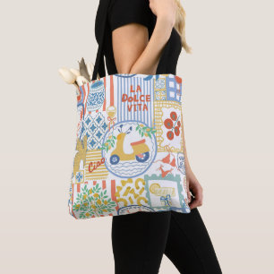 La Dolce Vita Italian Summer Lemons Mediterranean Tote Bag