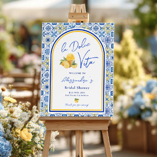 La Dolce Vita Italian Tiles Lemon Bridal Shower Foam Board