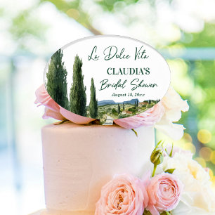 La Dolce Vita Italian View Bridal Shower Cake Topper