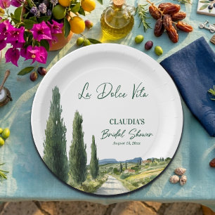 La Dolce Vita Italian View Bridal Shower Paper Plates