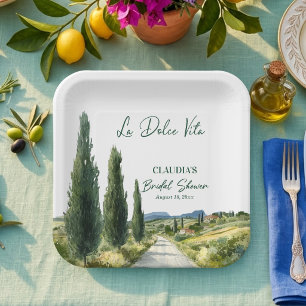 La Dolce Vita Italian View Bridal Shower Paper Plates