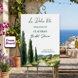 La Dolce Vita Italian View Bridal Shower Welcome Foam Board