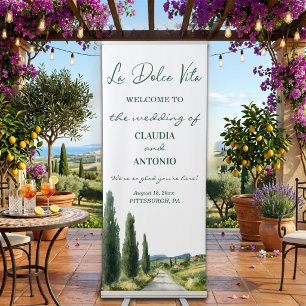 La Dolce Vita Italian View Wedding Welcome Retractable Banner