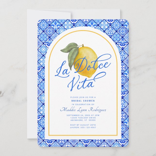 La Dolce Vita Italy Bridal Shower Invitation (Front)