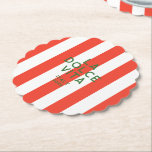 La Dolce Vita Italy Red Cabana Stripes Paper Coaster<br><div class="desc">Add a touch of Italian elegance to your gatherings with the La Dolce Vita Italy Red Cabana Stripe Paper Coasters, the perfect blend of style and personalization for any occasion. These paper coasters feature vibrant red cabana stripes inspired by the sun-soaked beauty of Italy, bringing a taste of Mediterranean charm...</div>