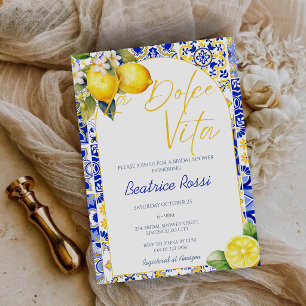 La Dolce Vita Lemon Amalfi Positano Bridal Shower Invitation