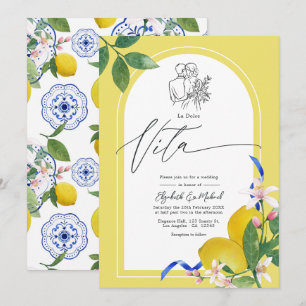 "La Dolce Vita" Lemon and Tile Italian Wedding Invitation