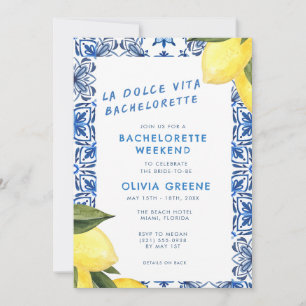 La Dolce Vita Lemon Bachelorette Weekend Invitation
