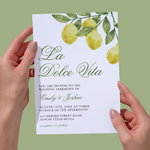 La Dolce Vita Lemon Branch Elegant Wedding Invitation