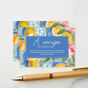 La dolce vita lemon Bridal Shower Bring a recipe Enclosure Card