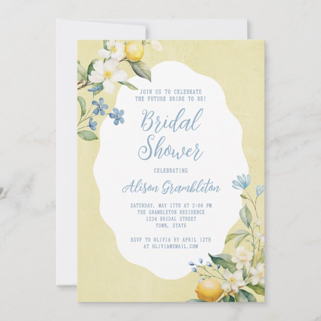 La Dolce Vita Lemon Bridal Shower Invitation (Front)