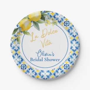 La Dolce Vita Lemon Bridal Shower Paper Plates