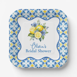 La Dolce Vita Lemon Bridal Shower Paper Plates