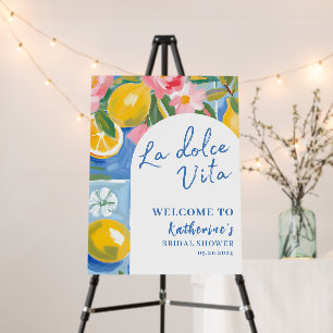 La dolce vita lemon Bridal shower welcome sign