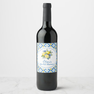 La Dolce Vita Lemon Bridal Shower Wine Label