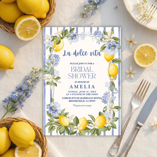 La Dolce Vita Lemon Citrus Italian summer Wedding Invitation (Creator Uploaded)