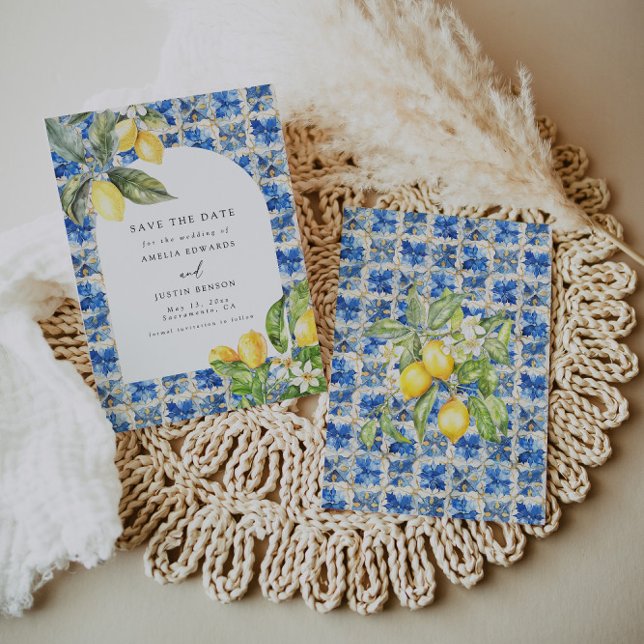 La Dolce Vita Lemon Citrus Save The Date Invitation (Creator Uploaded)