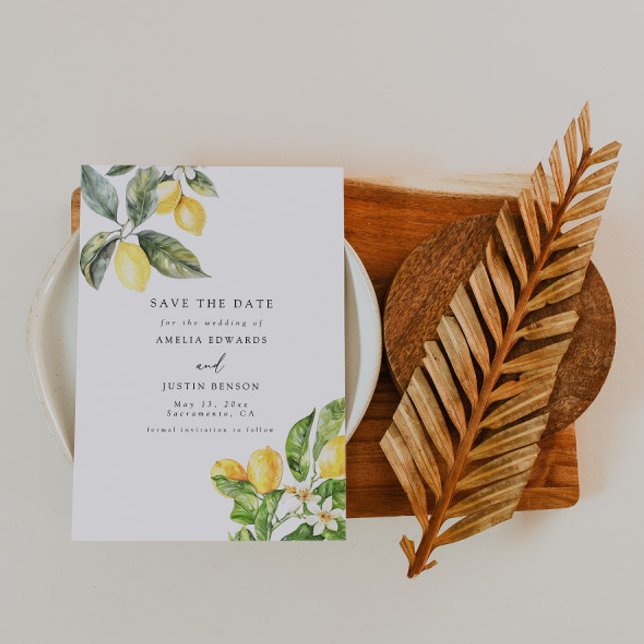 La Dolce Vita Lemon Citrus Save The Date Invitation (Creator Uploaded)