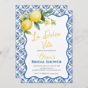 La Dolce Vita Lemon floral Bridal Shower Invitatio Invitation