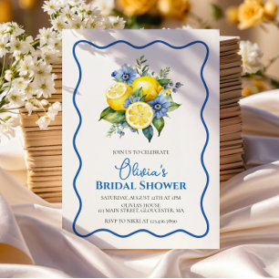 La Dolce Vita Lemon floral Bridal Shower Invitation