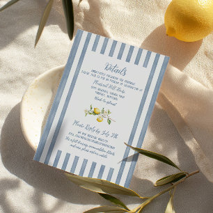 La Dolce Vita Lemon Floral Wedding Enclosure Card