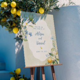 La Dolce Vita Lemon Floral Wedding Welcome Sign