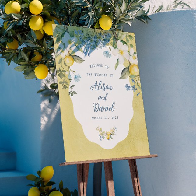 La Dolce Vita Lemon Floral Wedding Welcome Sign (Creator Uploaded)