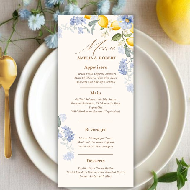 La Dolce Vita Lemon italian citrus wedding Menu (Creator Uploaded)