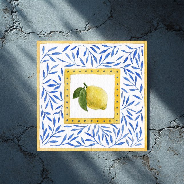 "La Dolce Vita" Lemon Mediterranean Italian Design Ceramic Tile (Lemon Mediterranean Italian Design Ceramic Tile)